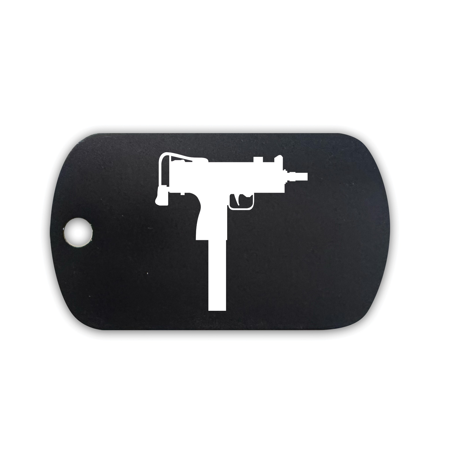 MAC 10 GI Dog Tag Aluminum Keychain with Custom Engraving