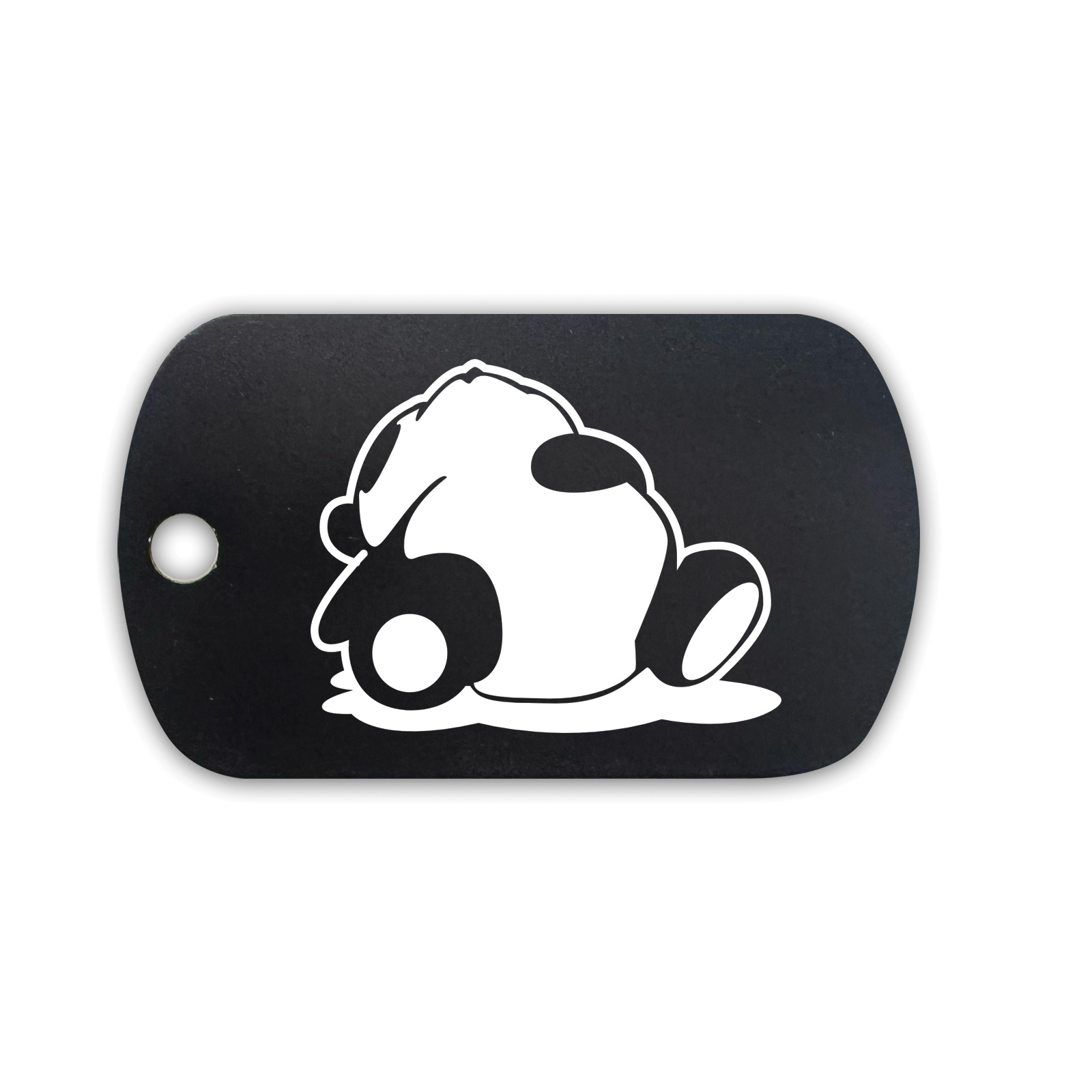 Sleeping Panda GI Dog Tag Aluminum Keychain with Custom Engraving - Picture 5 of 14