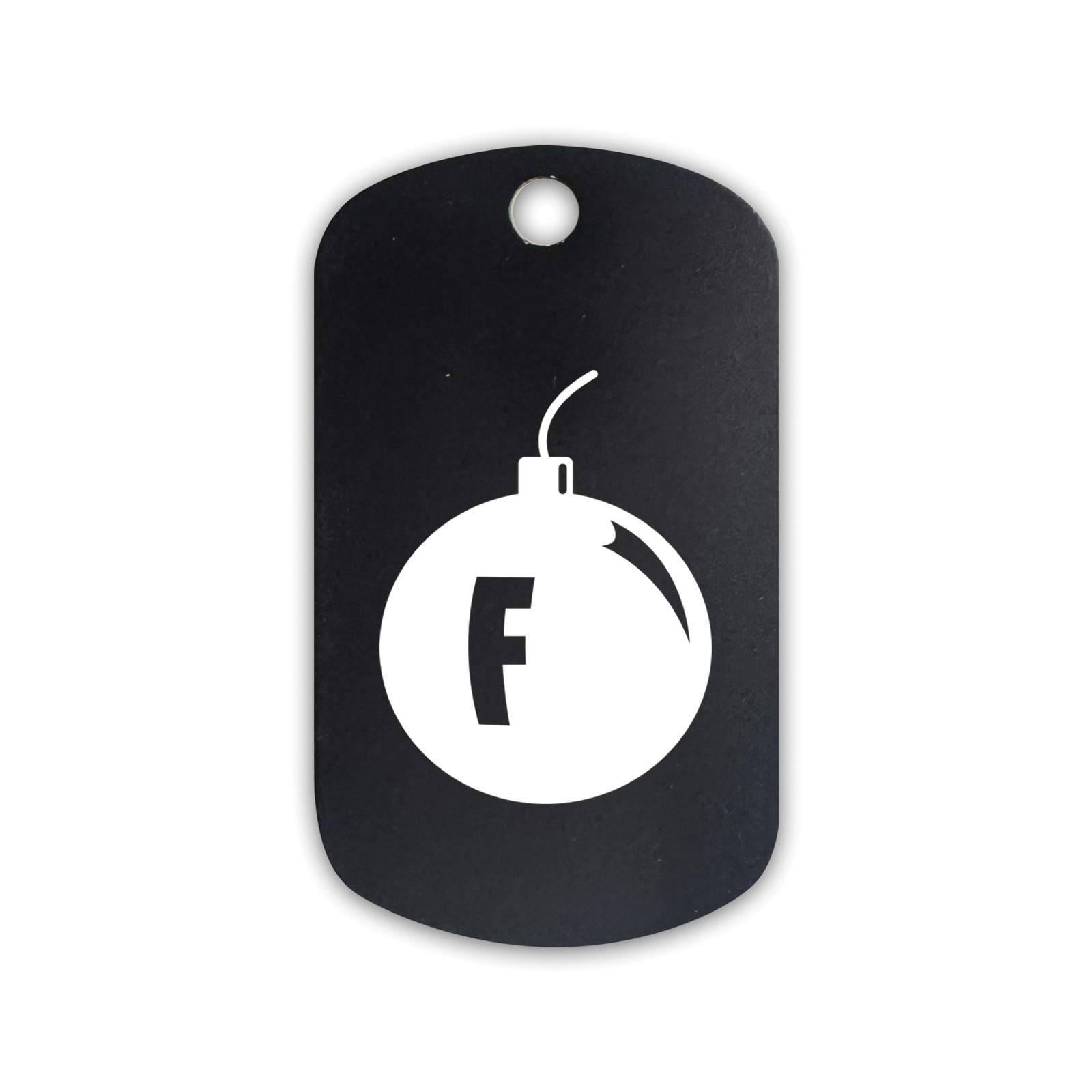 F Bombs GI Dog Tag Aluminum Keychain with Custom Engraving