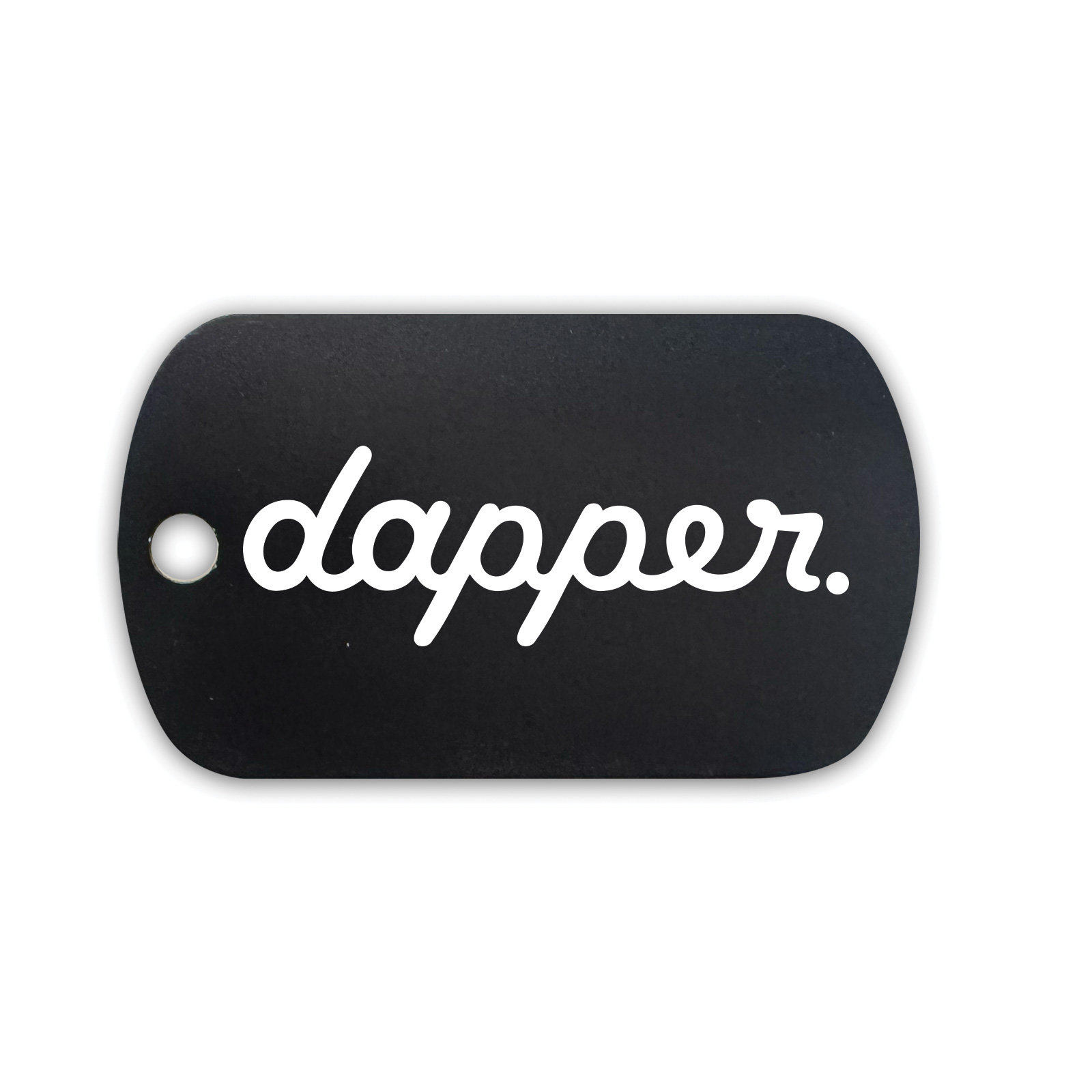Dapper GI Dog Tag Aluminum Keychain with Custom Engraving