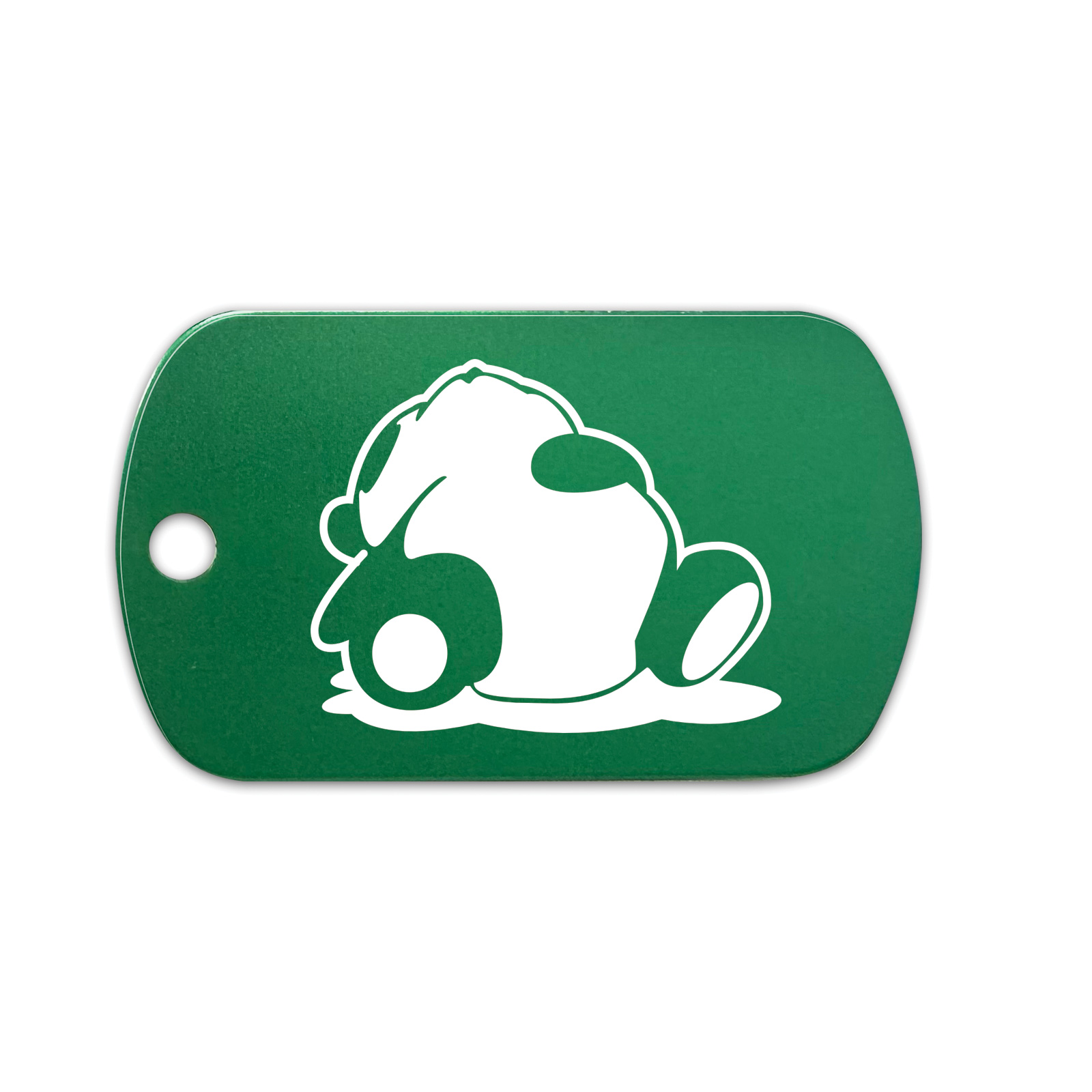 Sleeping Panda GI Dog Tag Aluminum Keychain with Custom Engraving - Picture 8 of 14