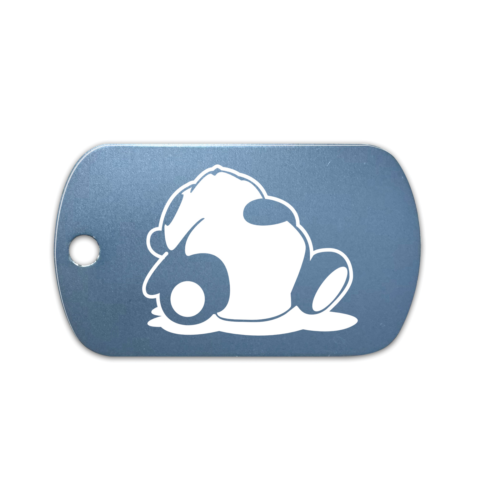 Sleeping Panda GI Dog Tag Aluminum Keychain with Custom Engraving - Picture 9 of 14