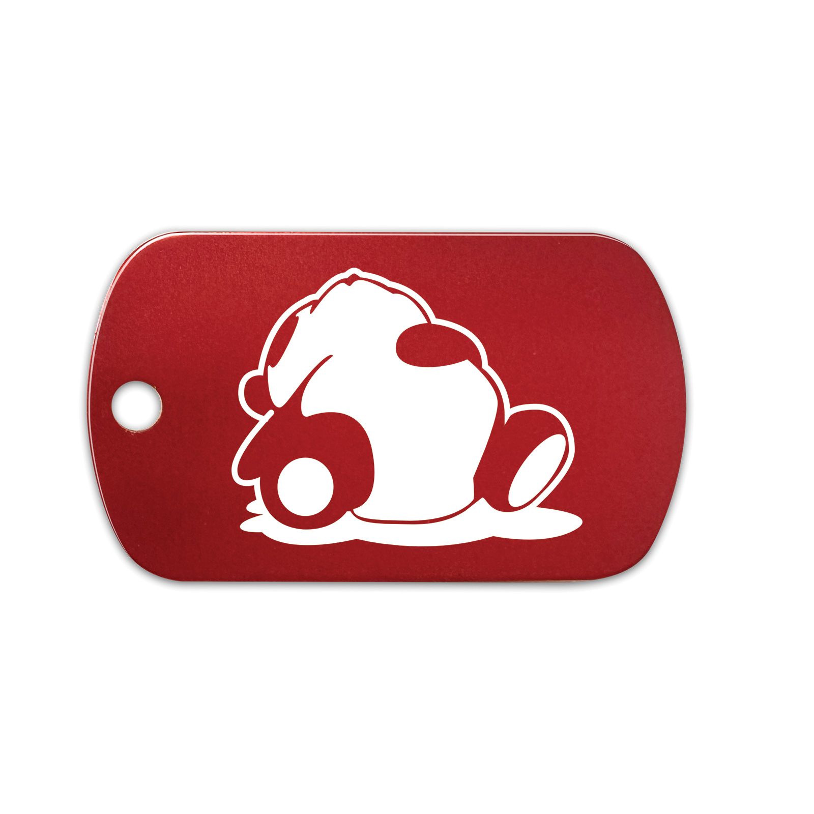 Sleeping Panda GI Dog Tag Aluminum Keychain with Custom Engraving - Picture 13 of 14