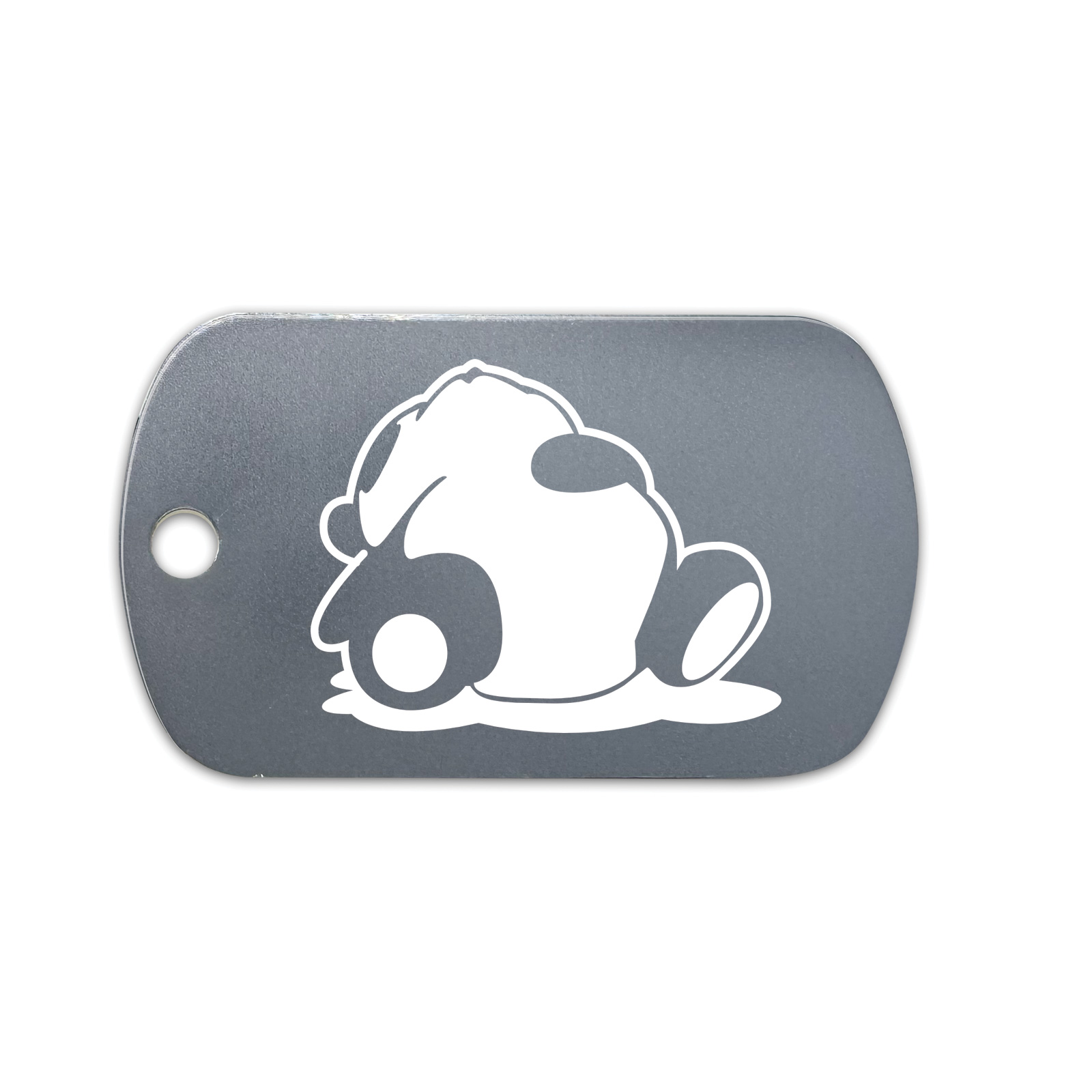 Sleeping Panda GI Dog Tag Aluminum Keychain with Custom Engraving - Picture 14 of 14