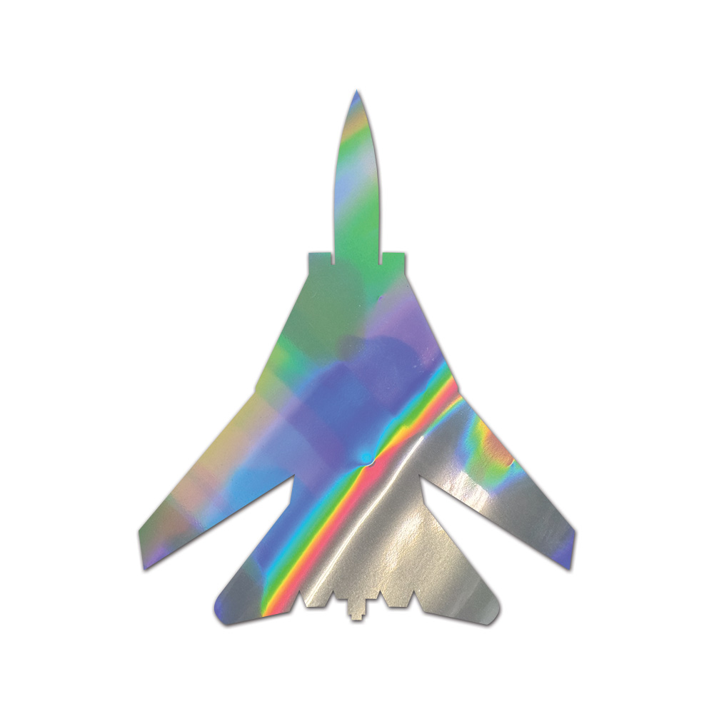 F-14 Tomcat Top Sticker Die Cut Chrome Mirror Gold Silver Oil Slick Rainbow