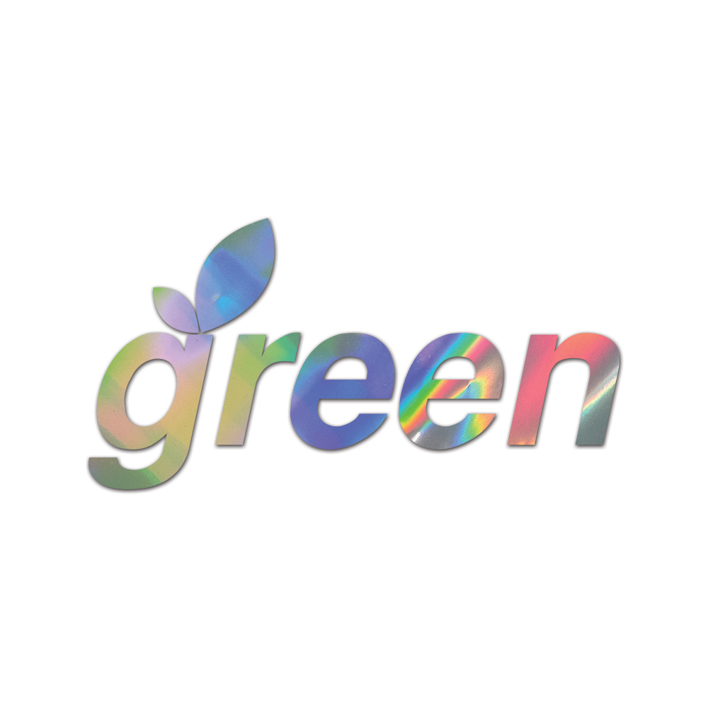 Green V2 Sticker Die Cut Chrome Mirror Gold Silver Oil Slick Rainbow