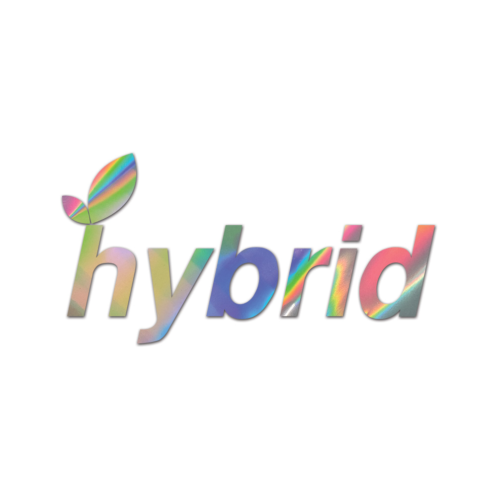 Hybrid V3 Sticker Die Cut Chrome Mirror Gold Silver Oil Slick Rainbow