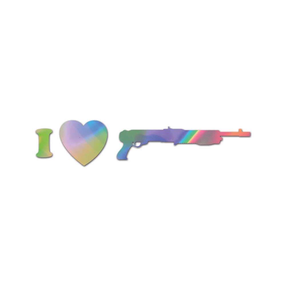 I Love My Spaz 12 Sticker Die Cut Chrome Mirror Gold Silver Oil Slick Rainbow