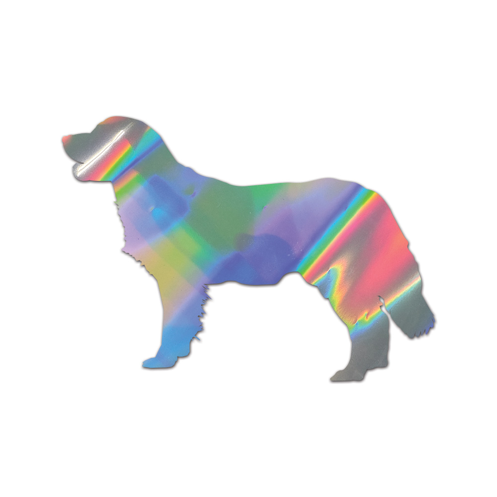 Golden Retriever Sticker Die Cut Chrome Mirror Gold Silver Oil Slick Rainbow