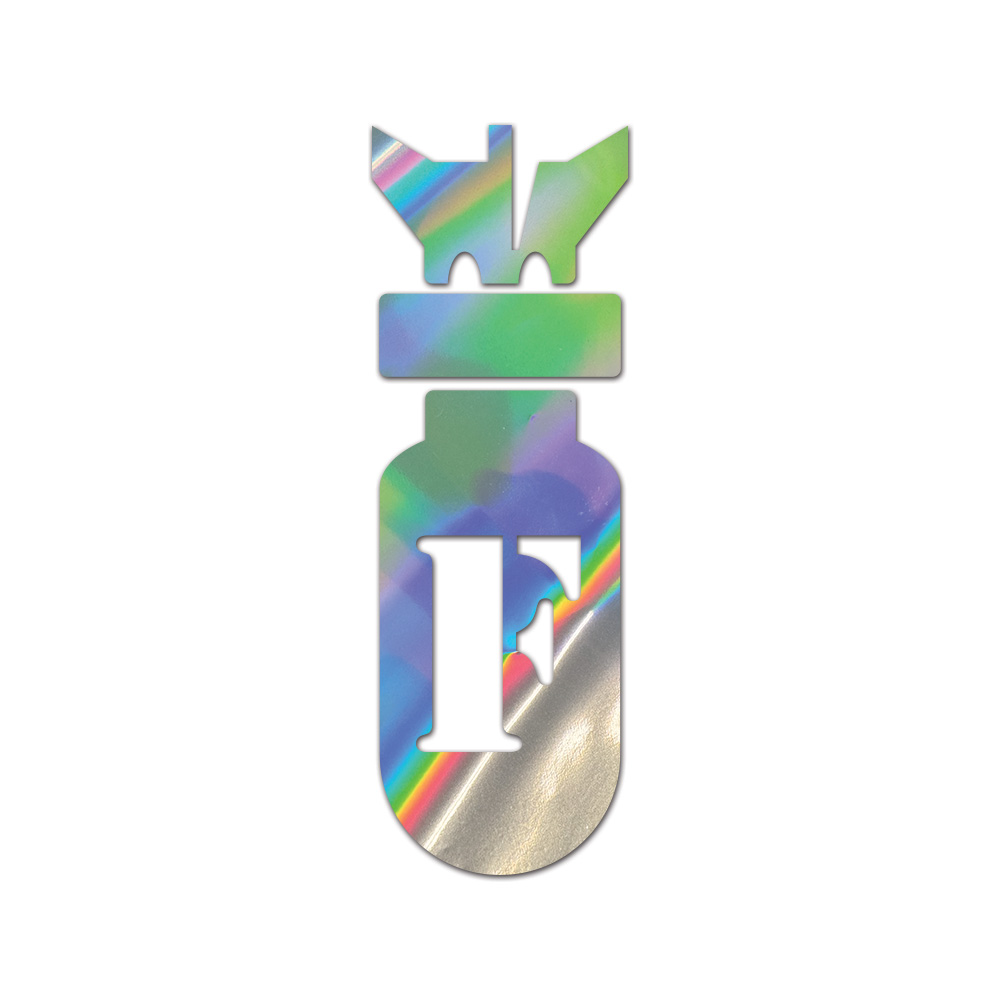 F Bomb Sticker Die Cut Chrome Mirror Gold Silver Oil Slick Rainbow