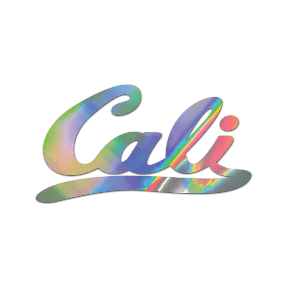 Cali Sticker Die Cut Chrome Mirror Gold Silver Oil Slick Rainbow