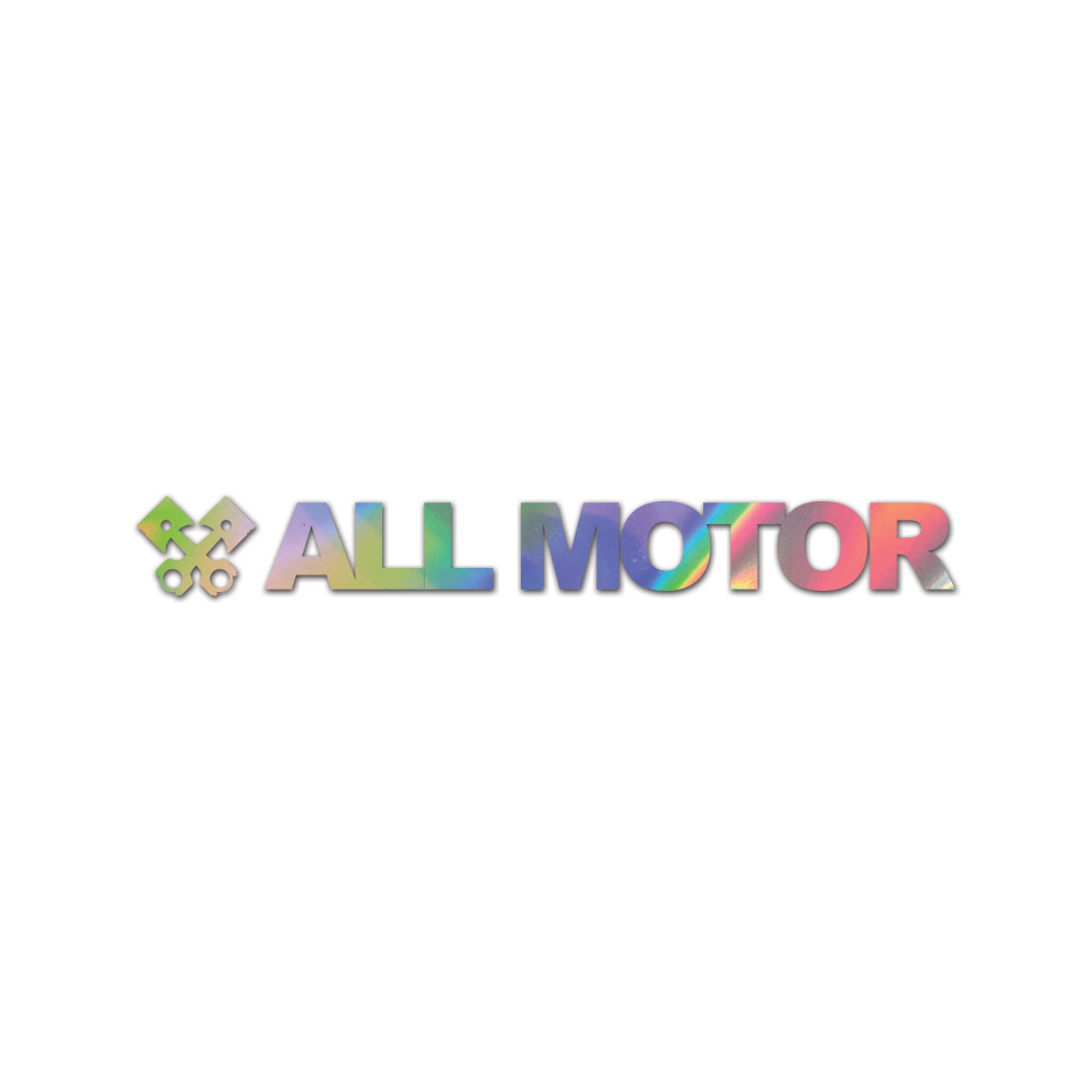 All Motor Sticker Die Cut Chrome Mirror Gold Silver Oil Slick Rainbow