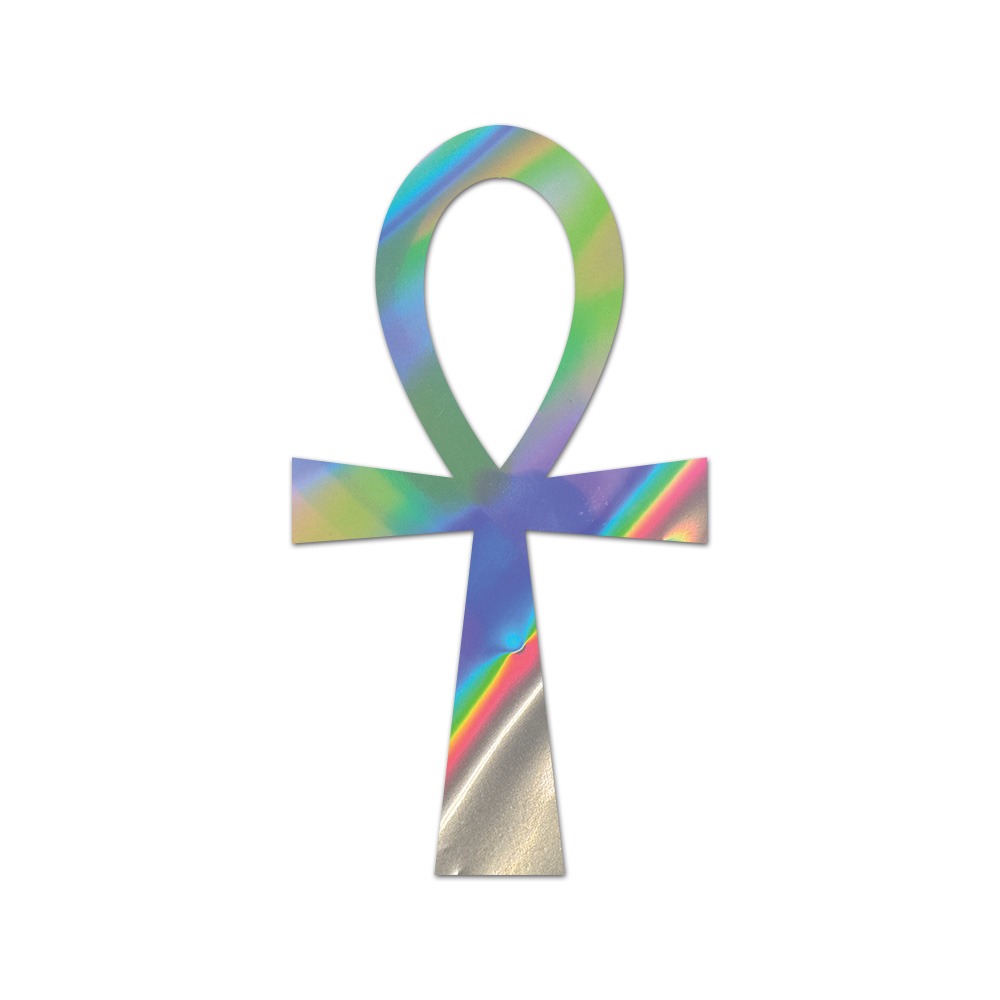 Ankh Key Of Life Sticker Die Cut Chrome Mirror Gold Silver Oil Slick Rainbow