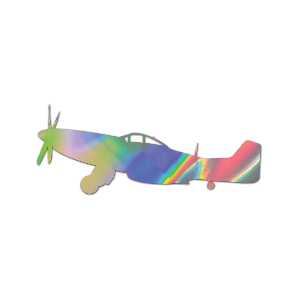P-51 Mustang Sticker Die Cut Chrome Mirror Gold Silver Oil Slick Rainbow
