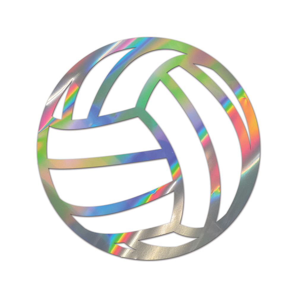 Volleyball Sticker Die Cut Chrome Mirror Gold Silver Oil Slick Rainbow