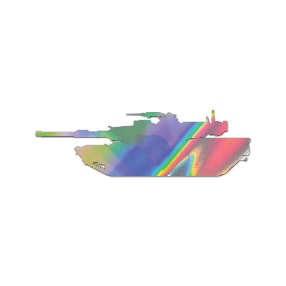 M1A1 Abrams Sticker Die Cut Chrome Mirror Gold Silver Oil Slick Rainbow