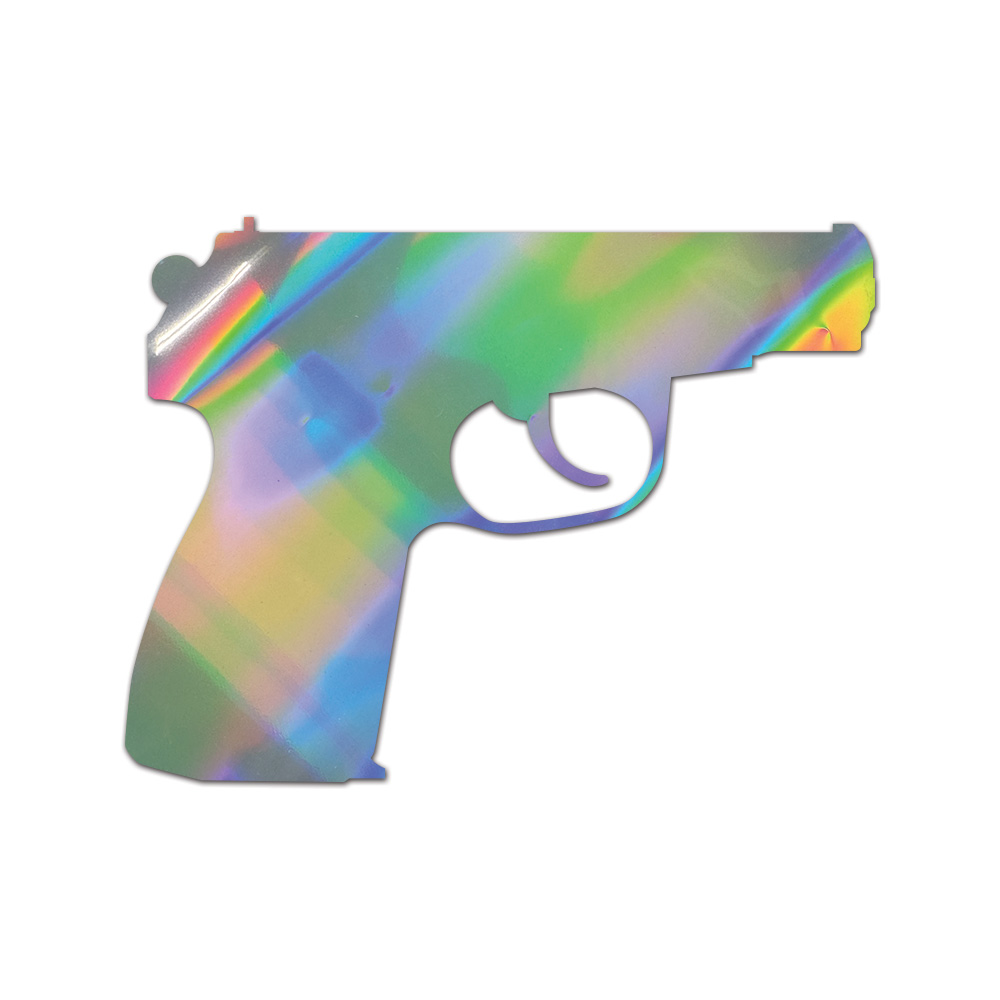 Makarov Sticker Die Cut Chrome Mirror Gold Silver Oil Slick Rainbow