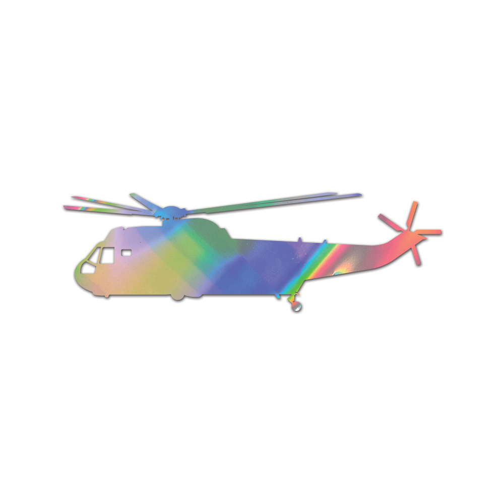 SH-3 H-3 Sea King Helicopter Sticker Die Cut Chrome Gold Silver Oil Slick