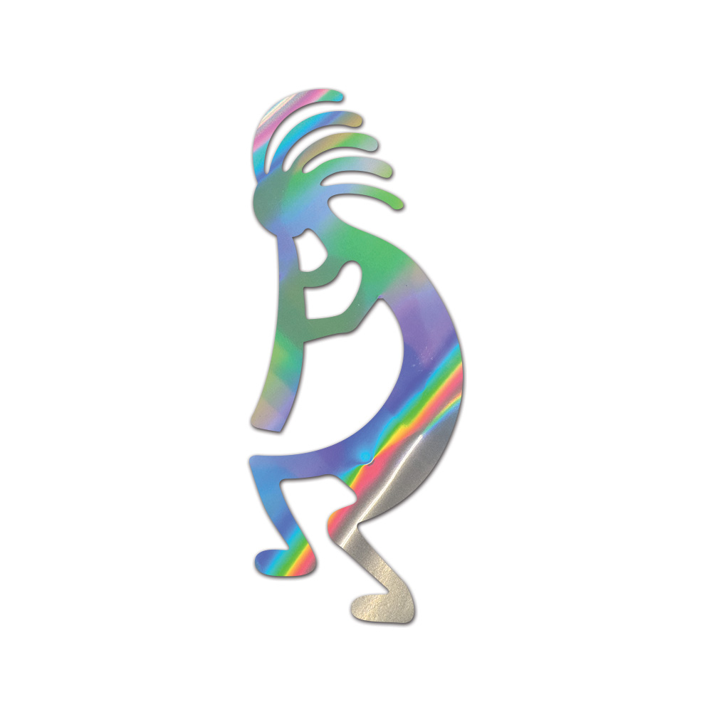 Kokopelli Sticker Die Cut Chrome Mirror Gold Silver Oil Slick Rainbow