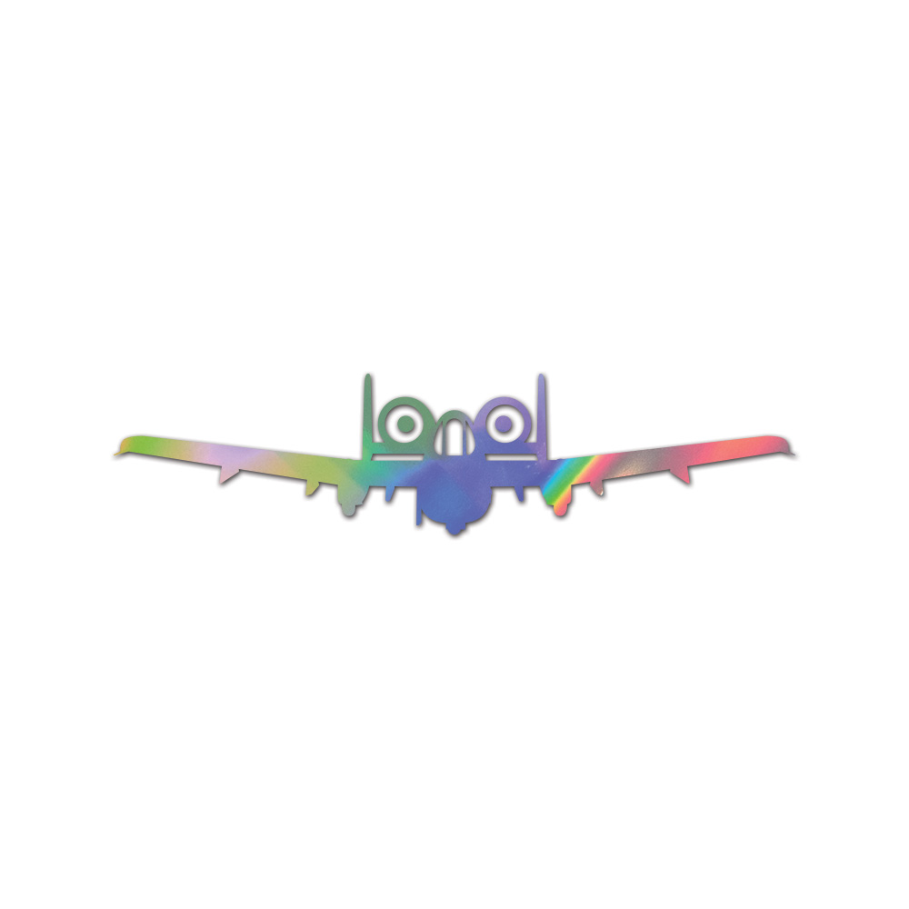 Front View A-10 Thunderbolt Ii Sticker Die Cut Chrome Gold Silver Oil Slick