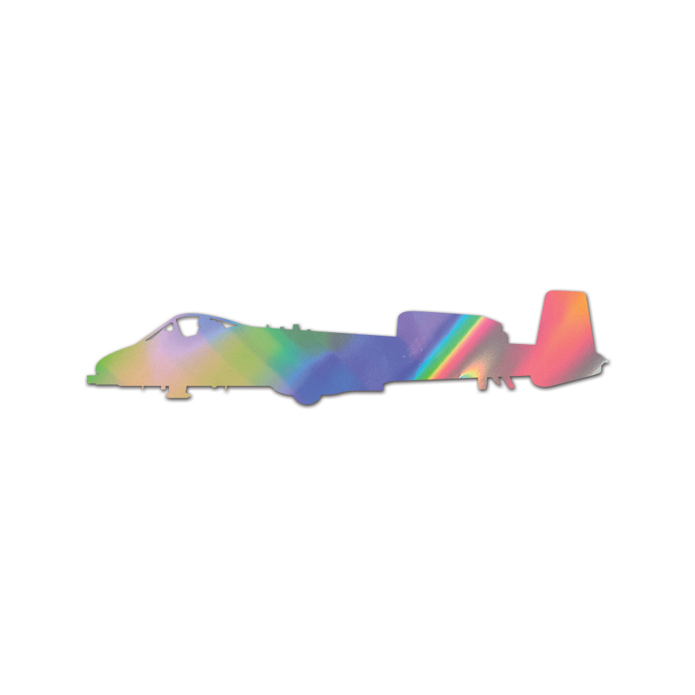 Side View A-10 Thunderbolt Ii Sticker Die Cut Chrome Gold Silver Oil Slick