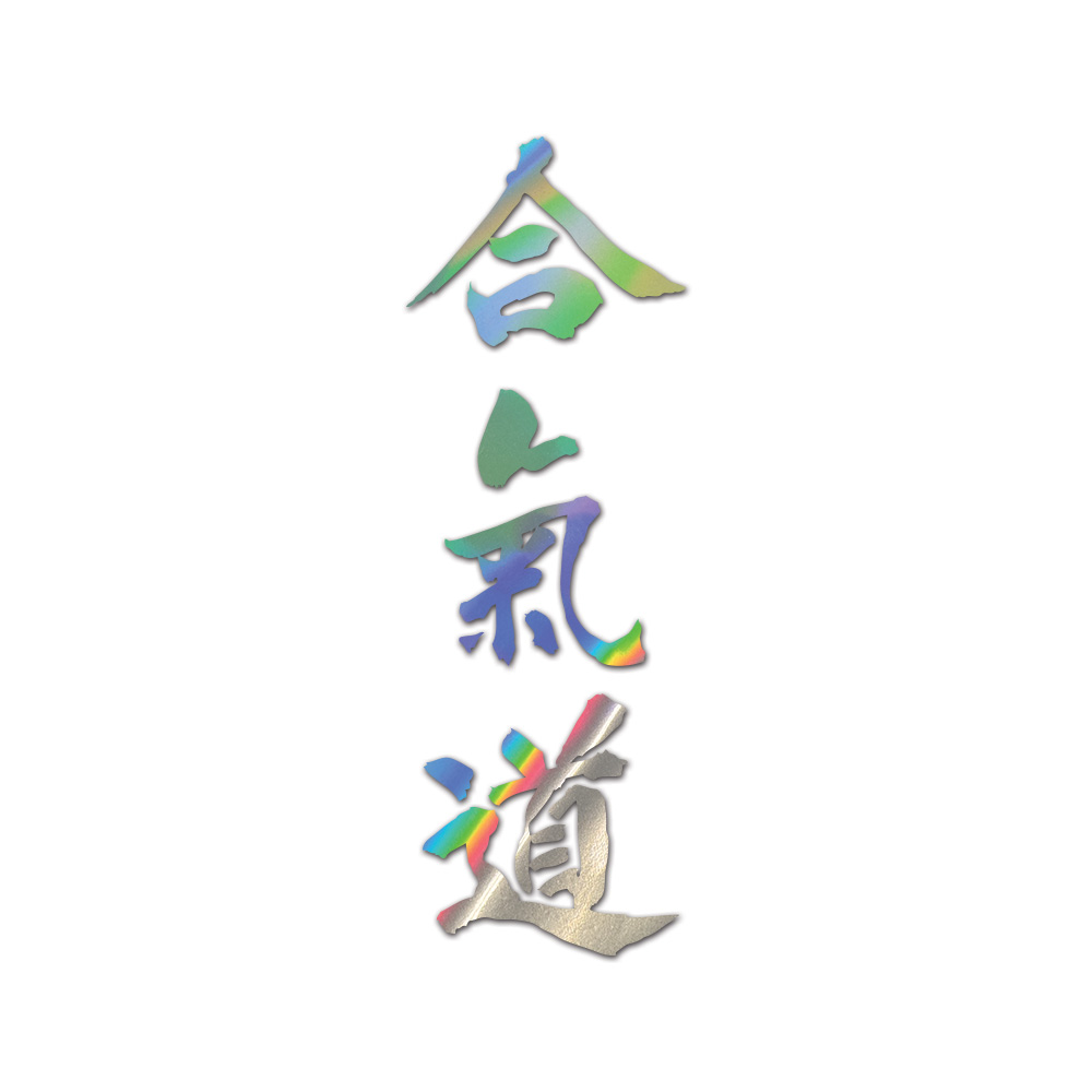 Japanese Aikido Sticker Die Cut Chrome Mirror Gold Silver Oil Slick Rainbow
