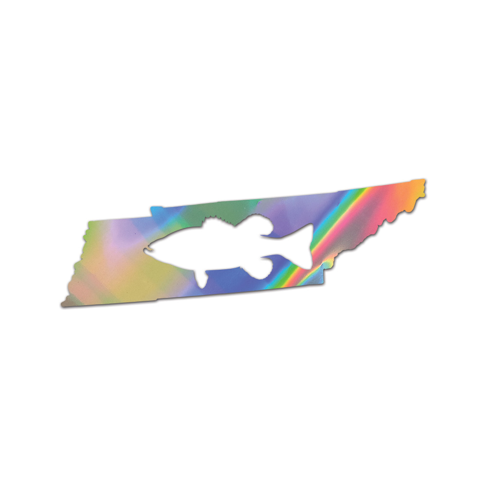 Tennessee Bass Sticker Die Cut Chrome Mirror Gold Silver Oil Slick Rainbow