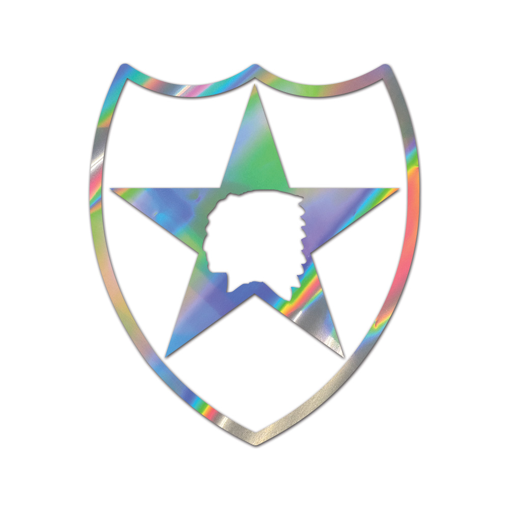 2nd Infantry Division Sticker Die Cut Chrome Gold Silver Oil Slick Rainbow