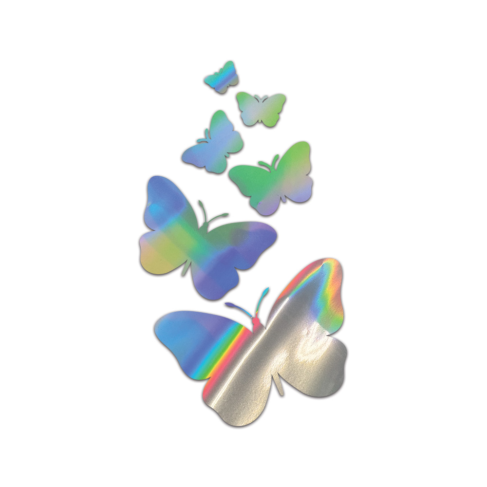 Butterfly Family Sticker Die Cut Chrome Mirror Gold Silver Oil Slick Rainbow