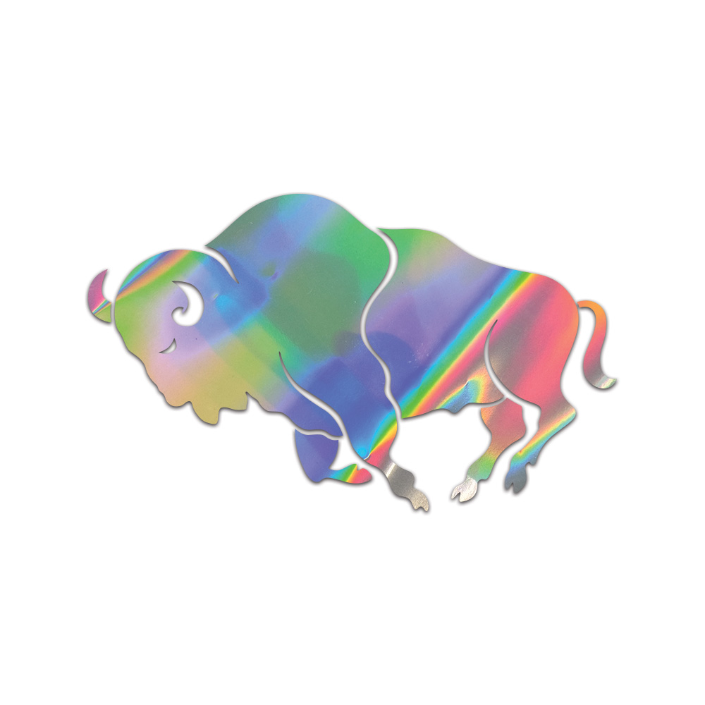 Buffalo Sticker Die Cut Chrome Mirror Gold Silver Oil Slick Rainbow
