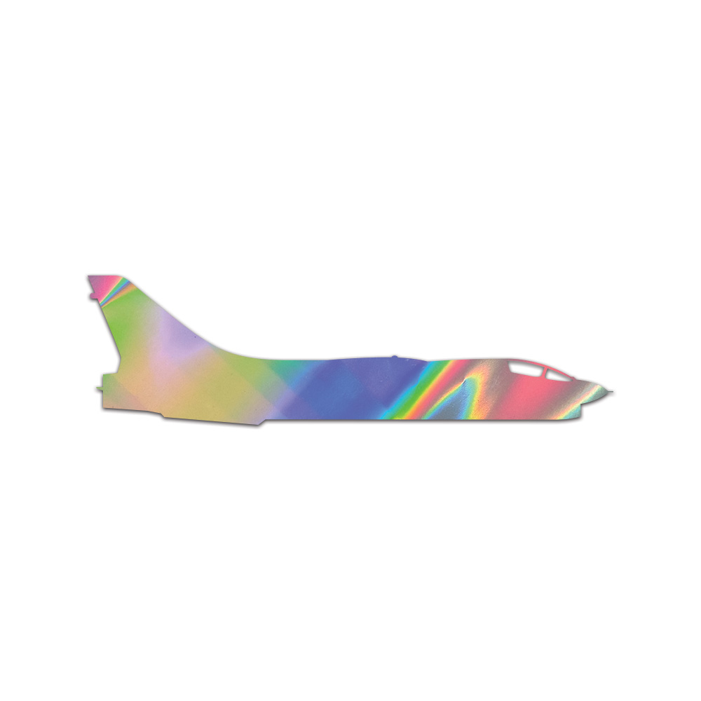 Side F-8 Crusader Sticker Die Cut Chrome Mirror Gold Silver Oil Slick Rainbow