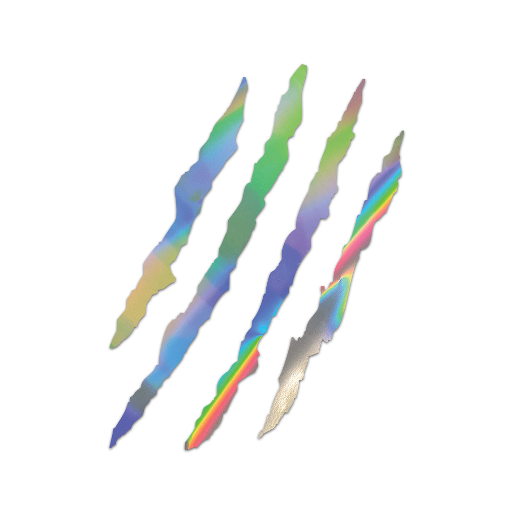 Claw Marks Sticker Die Cut Chrome Mirror Gold Silver Oil Slick Rainbow