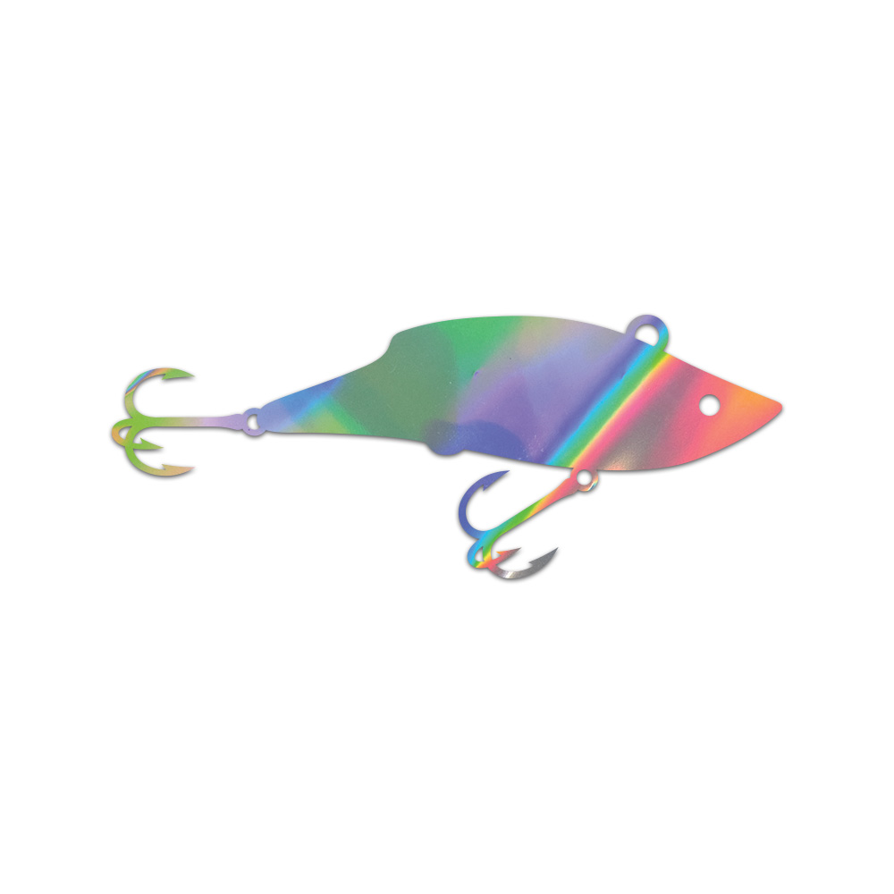Fishing Lure Sticker Die Cut Chrome Mirror Gold Silver Oil Slick Rainbow