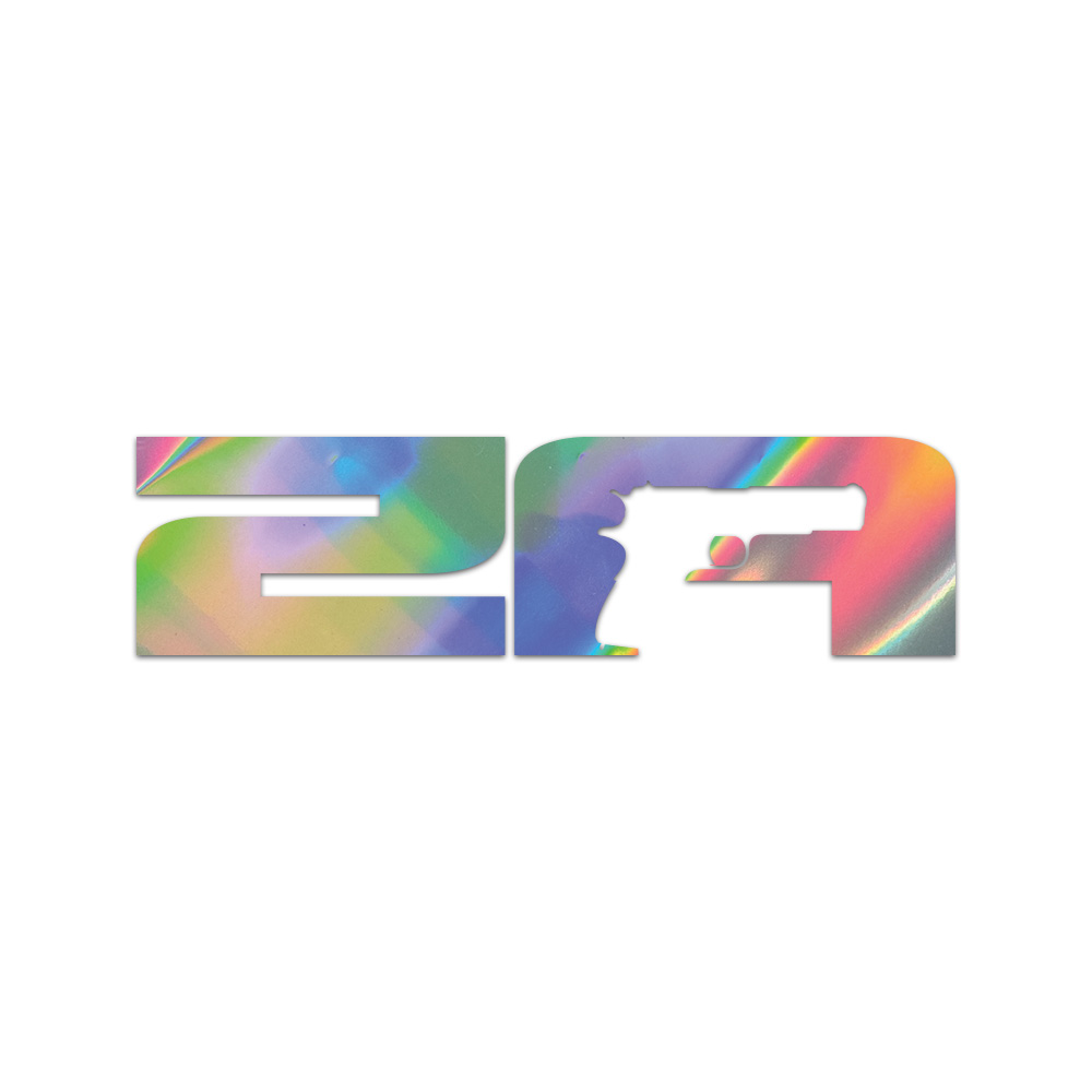 2A Gun Sticker Die Cut Chrome Mirror Gold Silver Oil Slick Rainbow