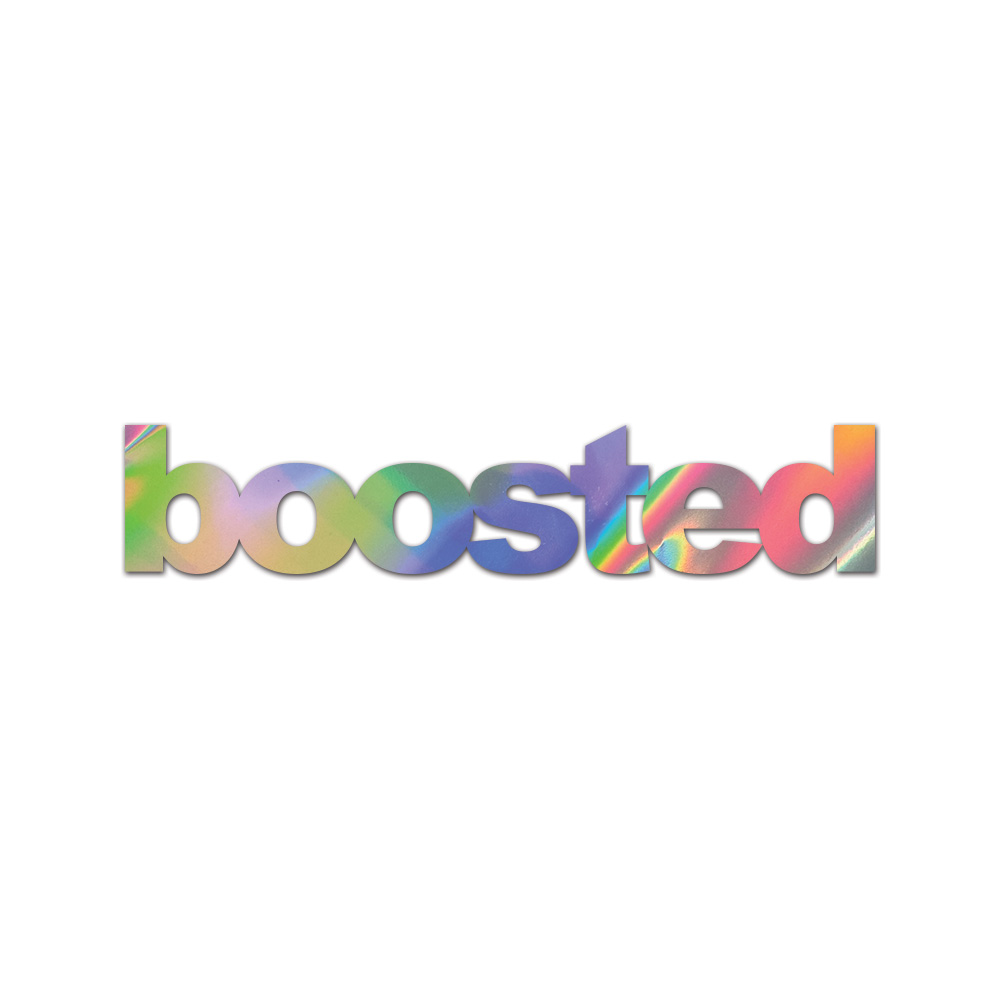 Boosted Sticker Die Cut Chrome Mirror Gold Silver Oil Slick Rainbow