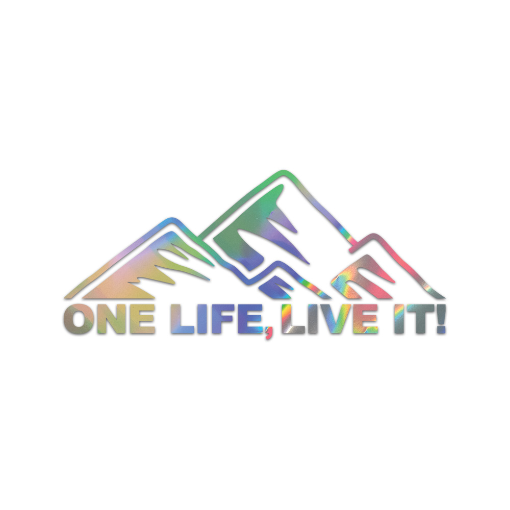 One Life Live It Sticker Die Cut Chrome Mirror Gold Silver Oil Slick Rainbow