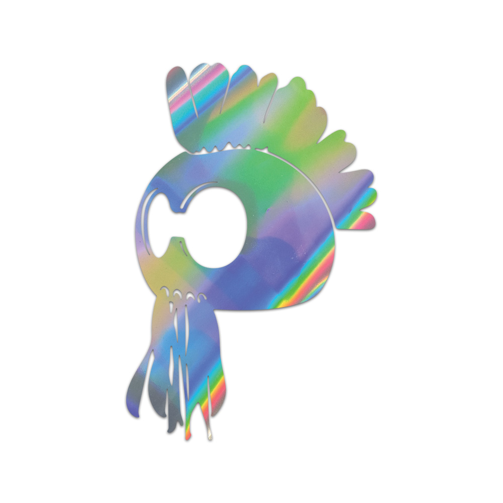 Ikaika Warrior Helmet Sticker Die Cut Chrome Gold Silver Oil Slick Rainbow