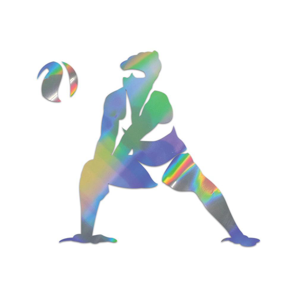 Womans Beach Volleyball Sticker Die Cut Chrome Gold Silver Oil Slick Rainbow