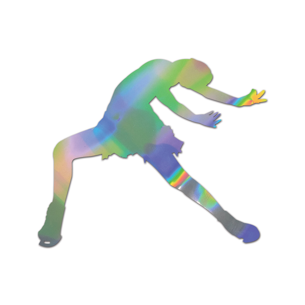 Figure Skater Sticker Die Cut Chrome Mirror Gold Silver Oil Slick Rainbow
