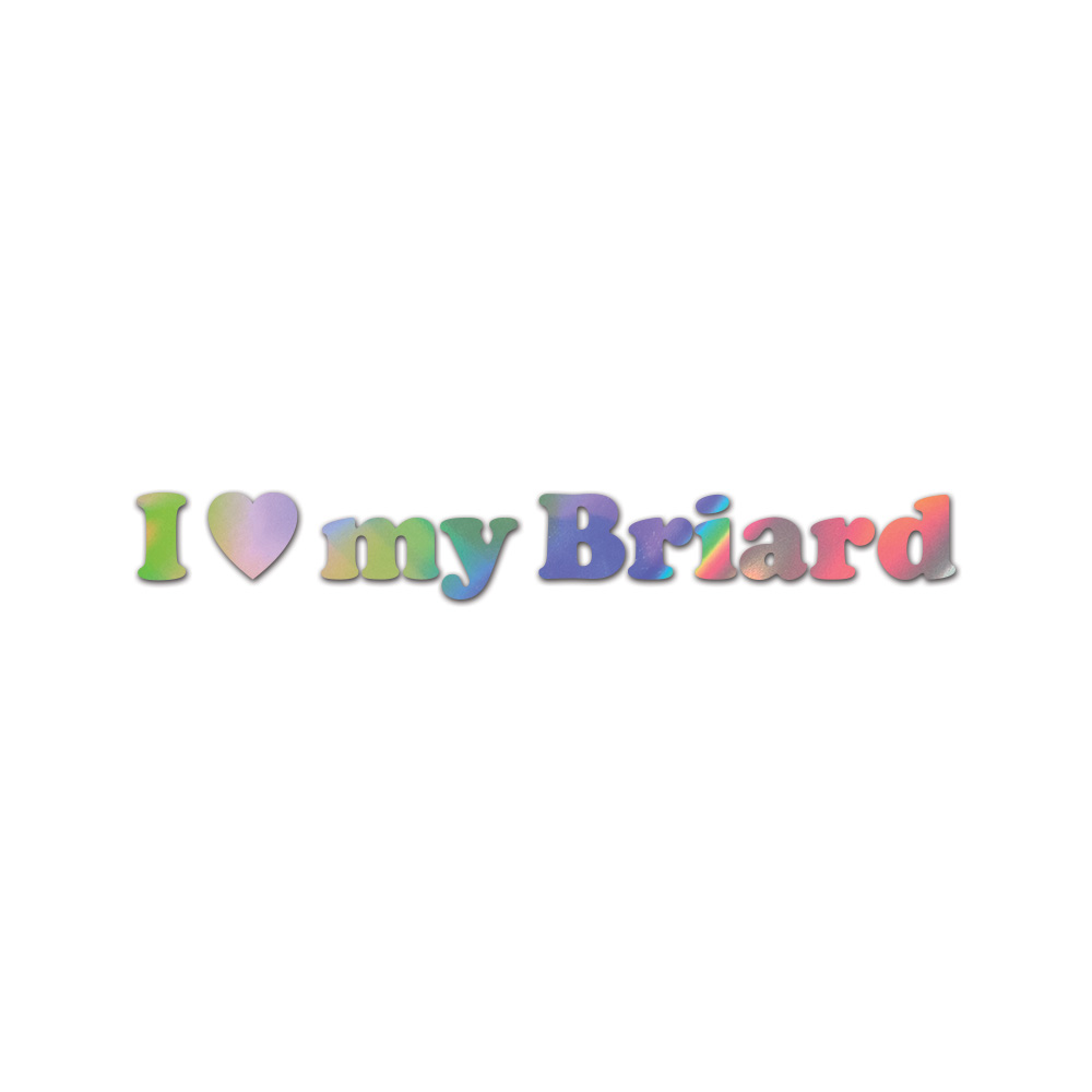 I Love My Briard Sticker Die Cut Chrome Mirror Gold Silver Oil Slick Rainbow