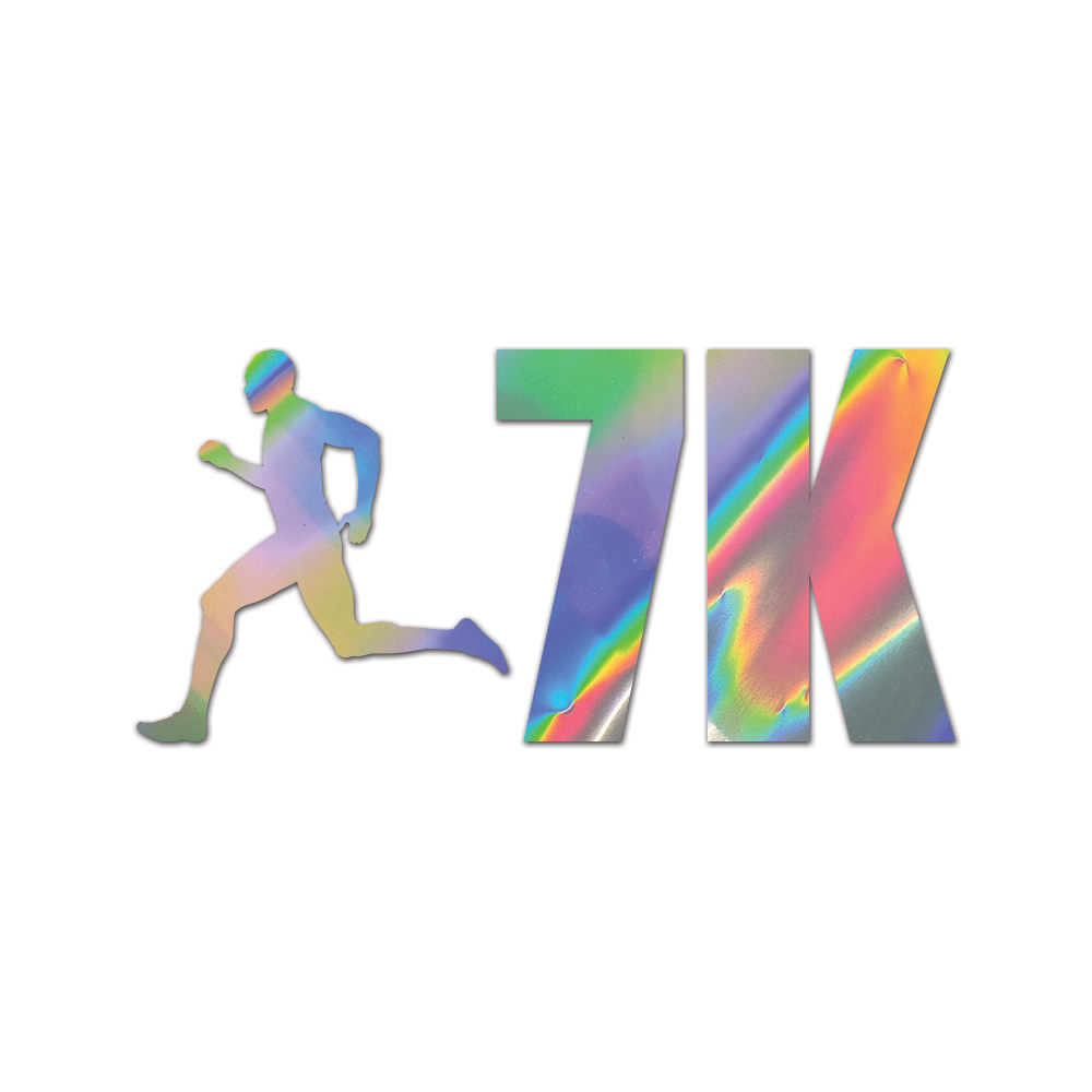 Mens 7K Sticker Die Cut Chrome Mirror Gold Silver Oil Slick Rainbow