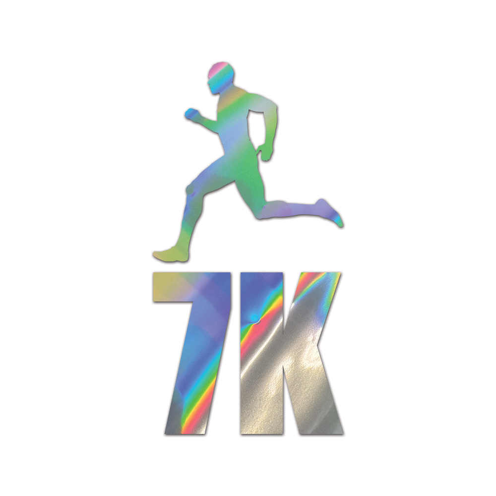 Mens 7K Sticker Die Cut Chrome Mirror Gold Silver Oil Slick Rainbow