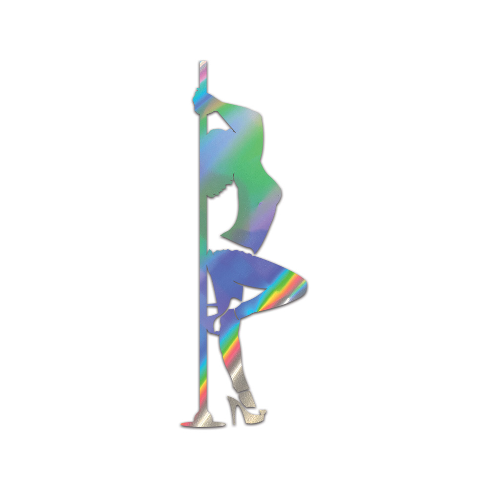 Pole Dancer Sticker Die Cut Chrome Mirror Gold Silver Oil Slick Rainbow