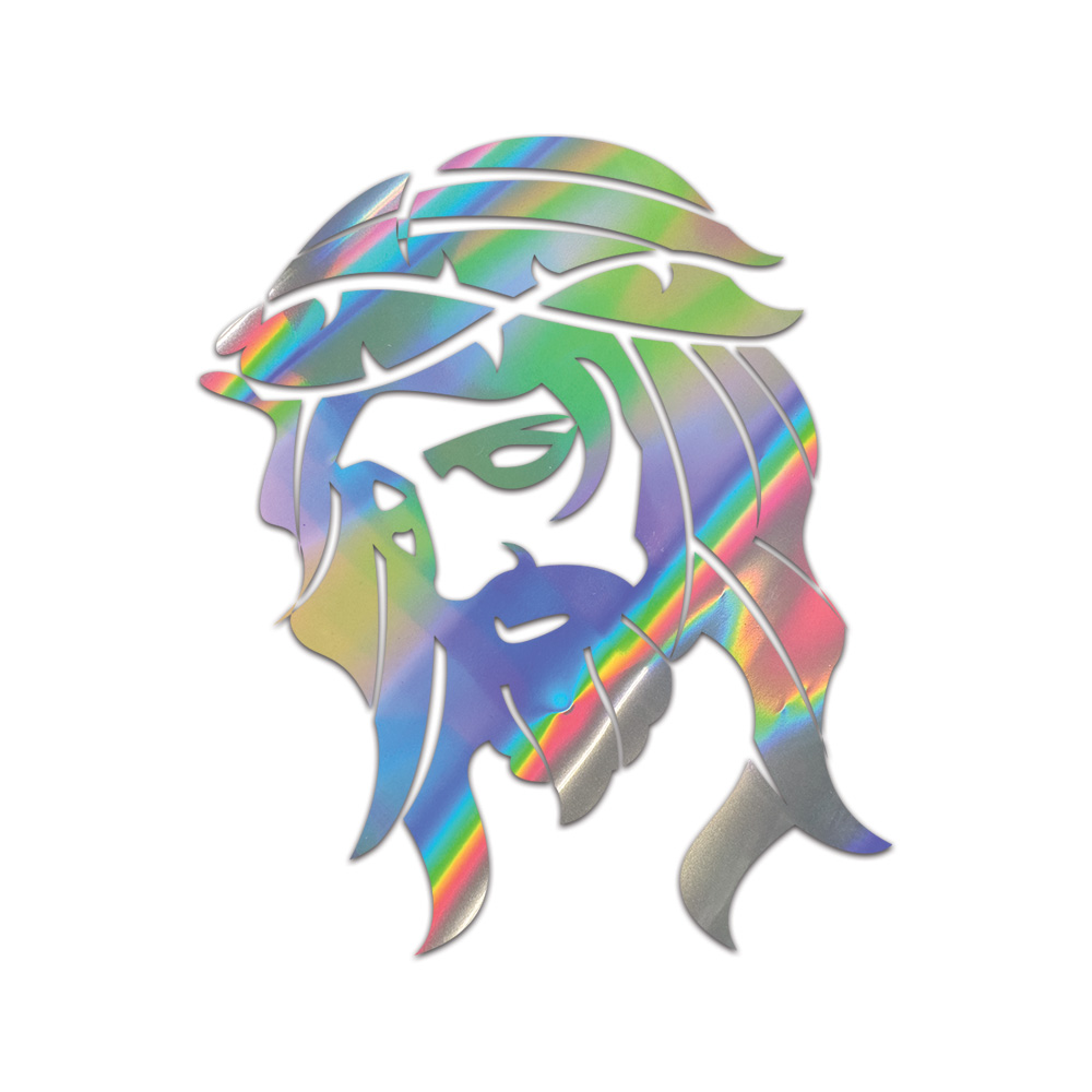 Jesus Christ Sticker Die Cut Chrome Mirror Gold Silver Oil Slick Rainbow