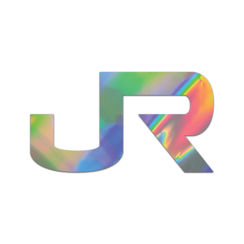 JR Sticker Die Cut Chrome Mirror Gold Silver Oil Slick Rainbow