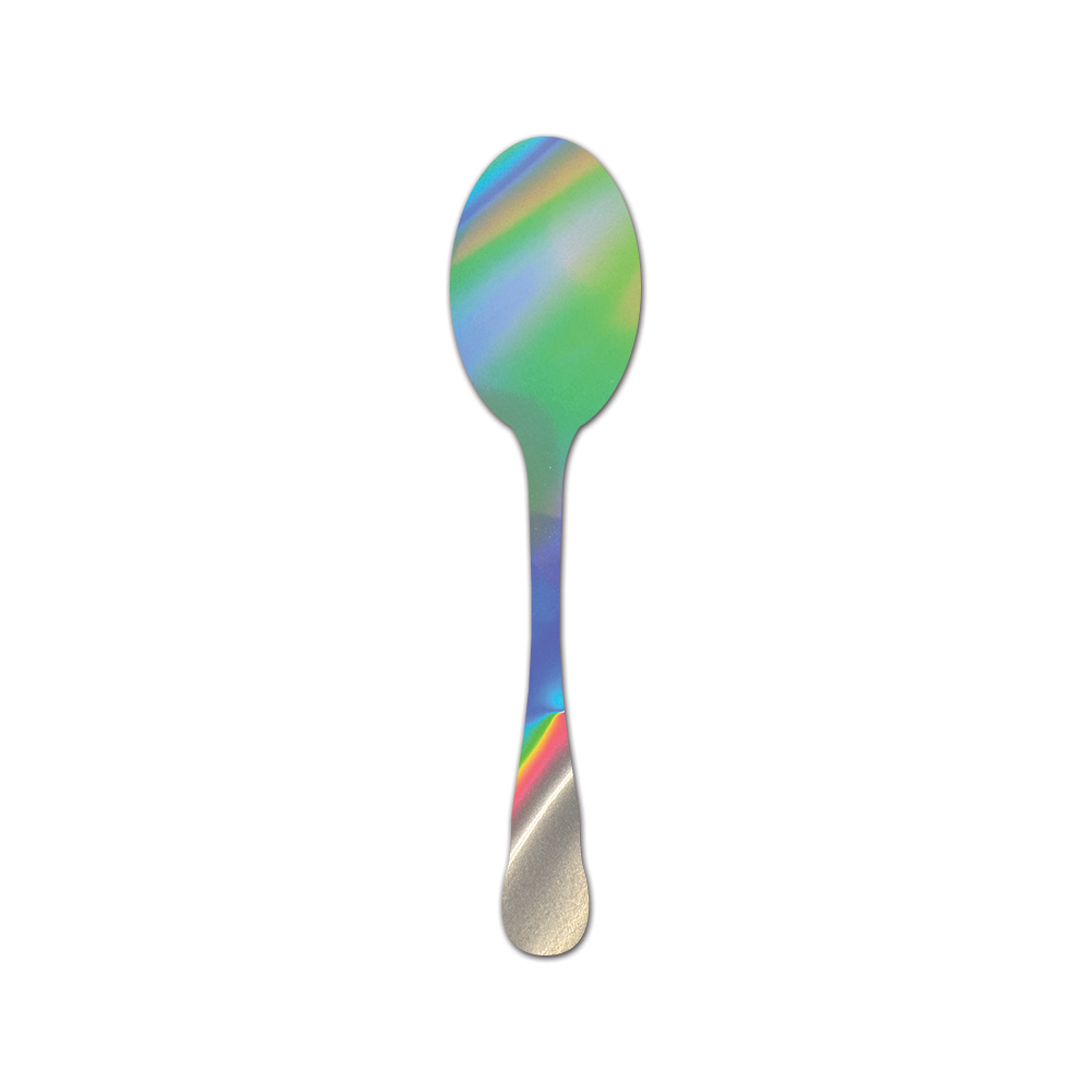 Spoon Sticker Die Cut Chrome Mirror Gold Silver Oil Slick Rainbow