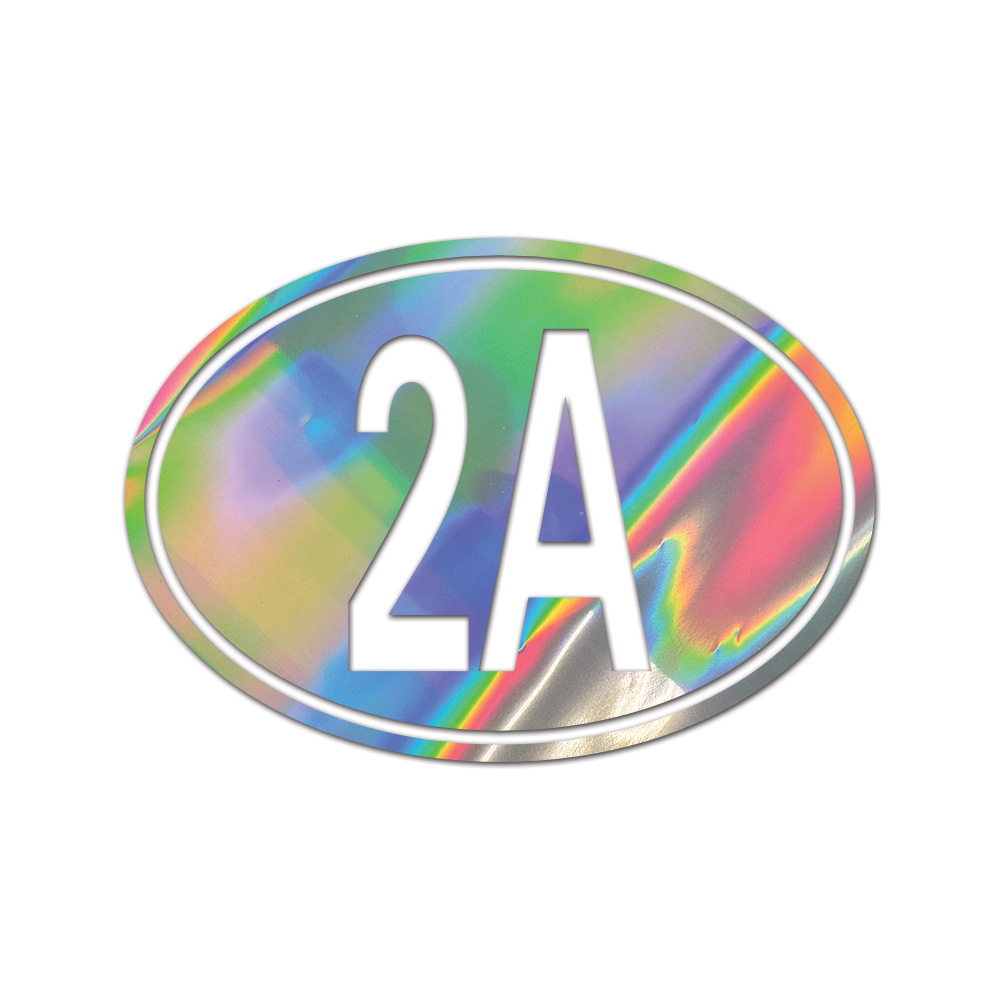 Oval 2A Sticker Die Cut Chrome Mirror Gold Silver Oil Slick Rainbow