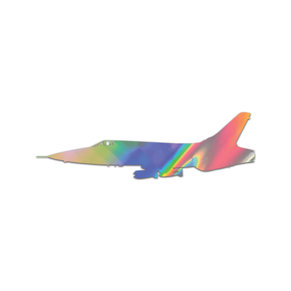Side F-105 Sticker Die Cut Chrome Mirror Gold Silver Oil Slick Rainbow