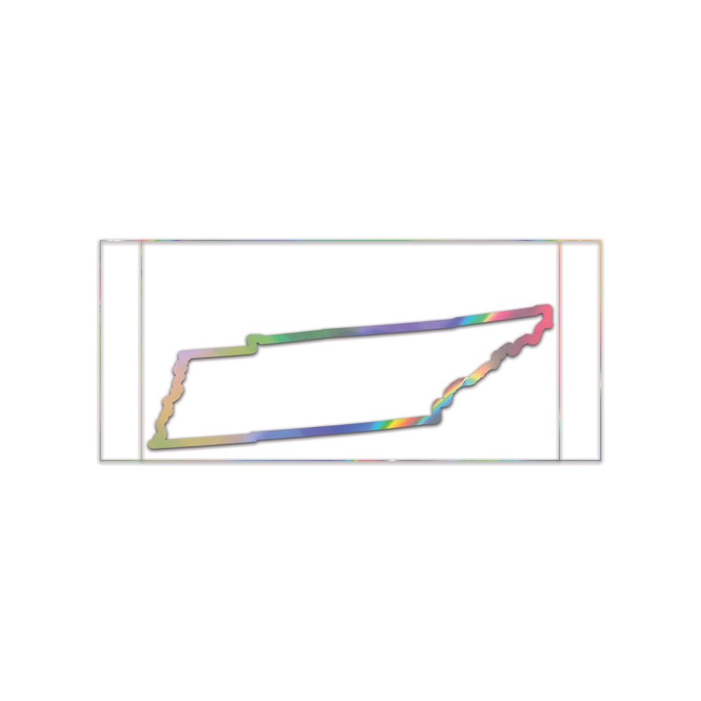 Tennessee Outline Sticker Die Cut Chrome Mirror Gold Silver Oil Slick Rainbow