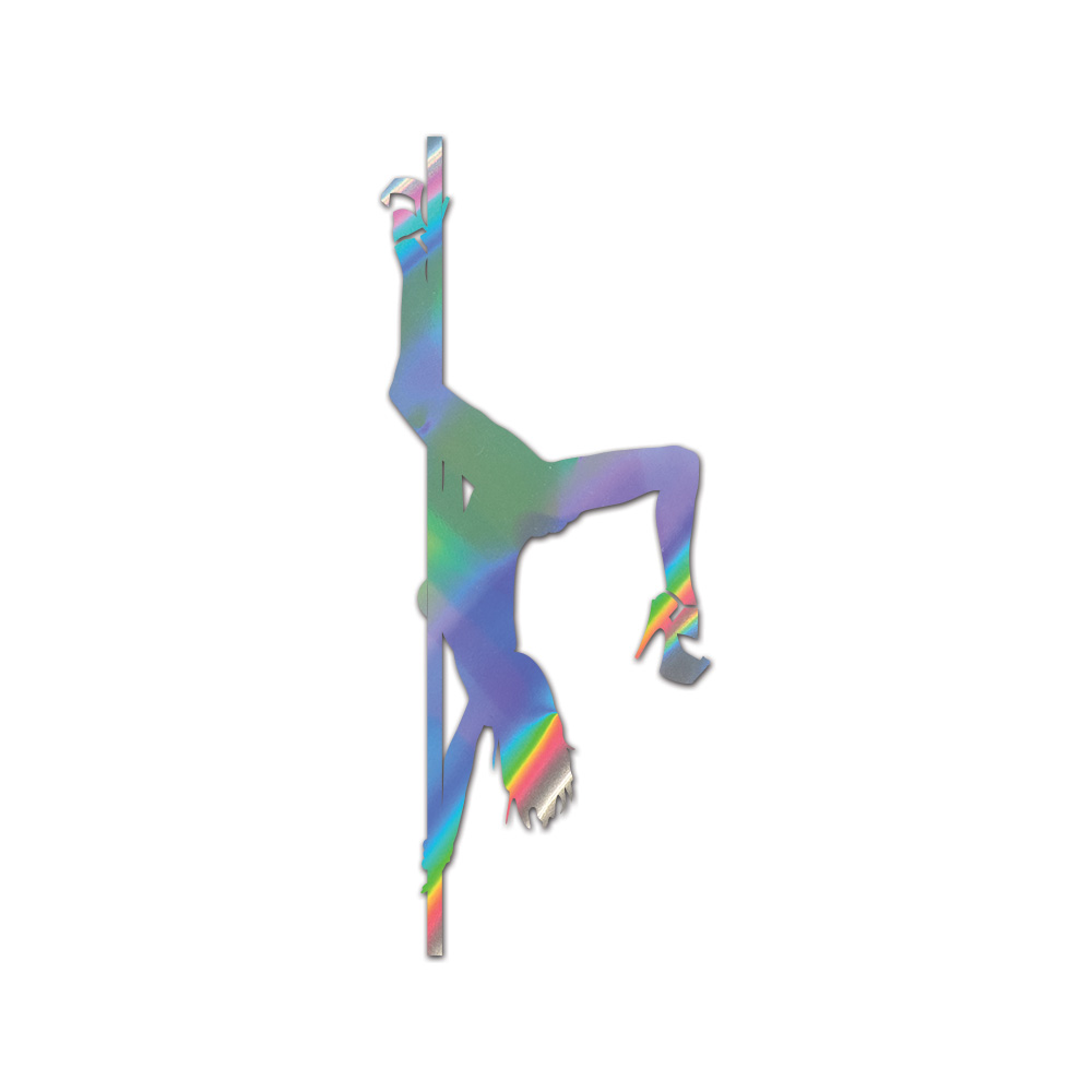Sexy Stripper Girl Sticker Die Cut Chrome Mirror Gold Silver Oil Slick Rainbow